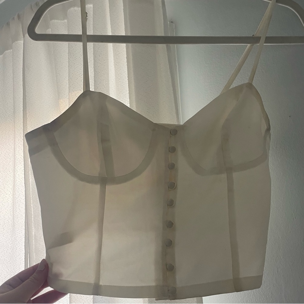White Corset Cropped Top